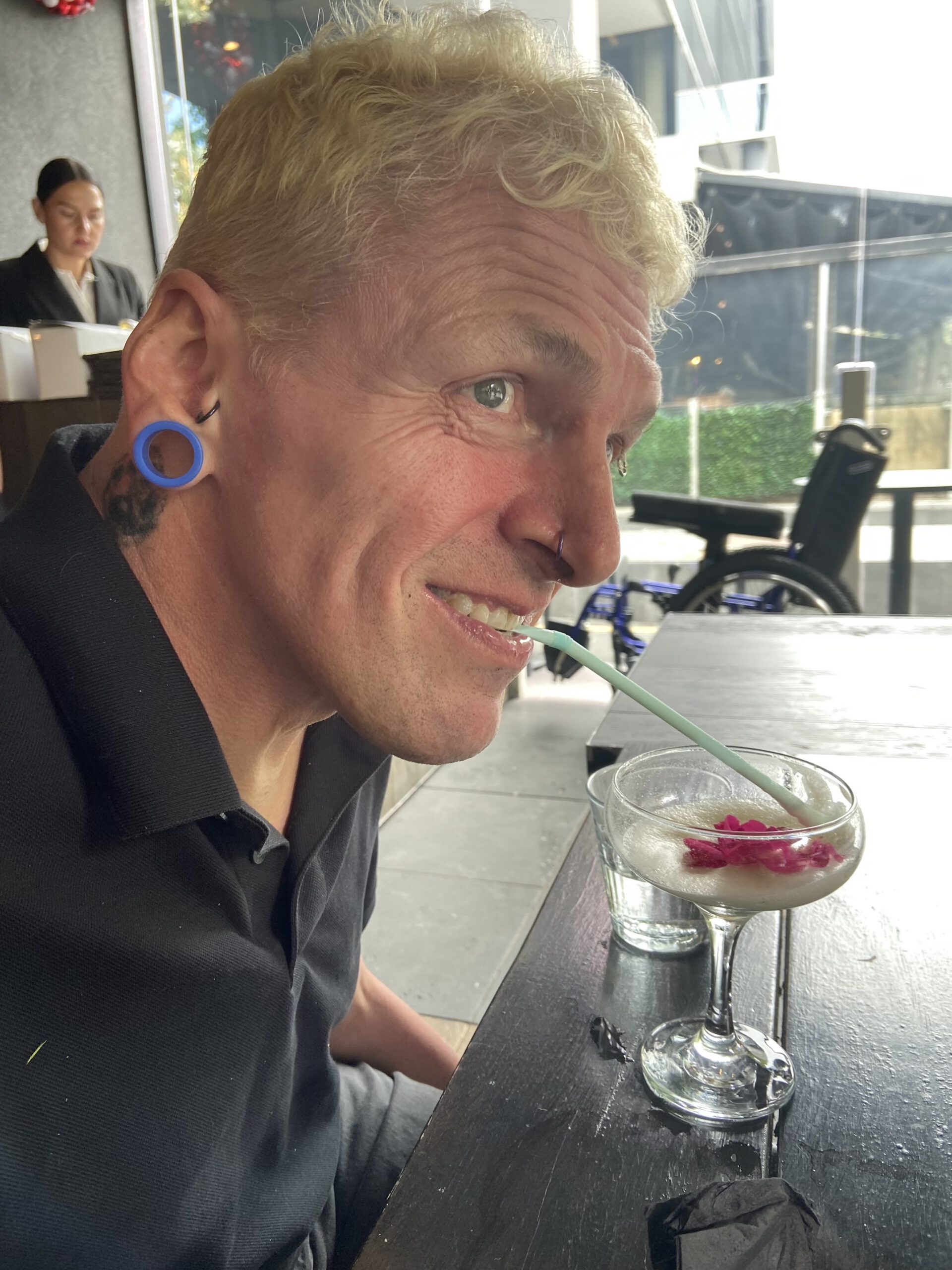 Matt Drinking A Cocktail